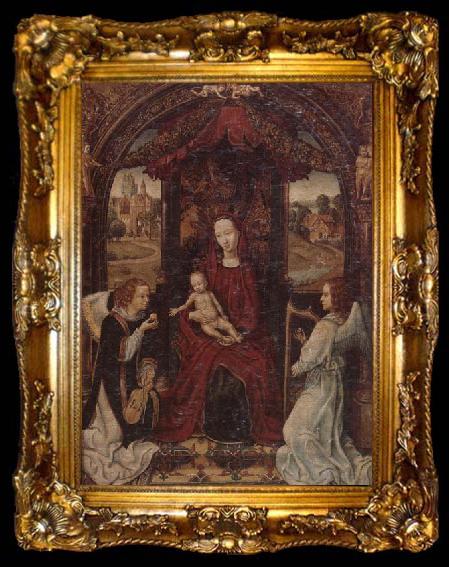 framed  unknow artist The madonna and child enthroned,attended by angels playing musical instruments, ta009-2